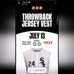 Chicago White Sox Throwback  Jersey Vest SGA 7/13/2024